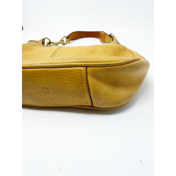 Coach Legacy Leather Hobo Shoulder Bag Brass Hardware Yellow Tan One Size - Picture 12 of 12